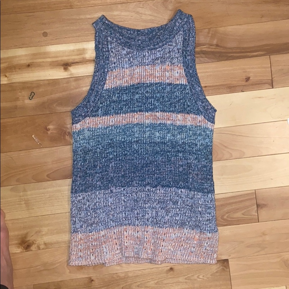 Gap striped knit blue and pink sweater tank